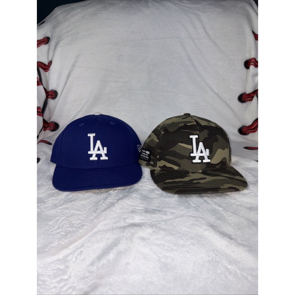 Los Angeles Dodgers Baseball Hat Size 7 1/4 Lot Of 2 Camouflage MLB New Era